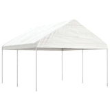 Vidaxl arbor with roof 4.46x4.08x3.22 m polyethylene white