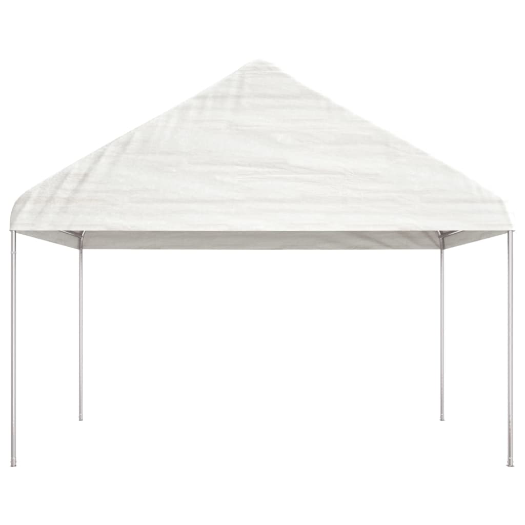 Vidaxl Arbor con techo 6.69x4.08x3.22 M polietileno blanco