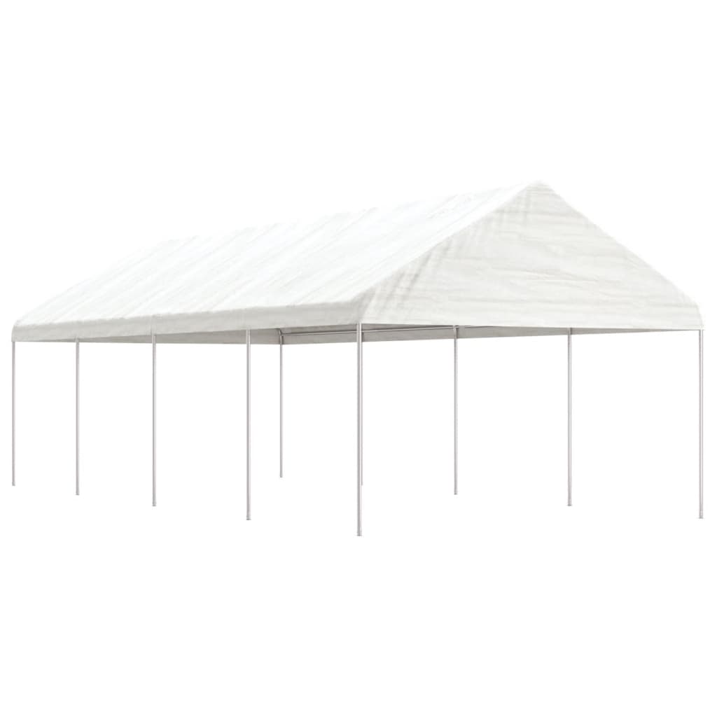 Vidaxl arbor with roof 8.92x4.08x3.22 m polyethylene white