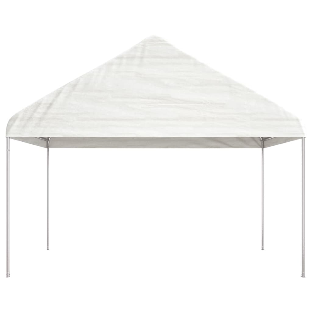 Arbor vidaxl avec toit 8.92x4.08x3,22 m Blanc en polyéthylène