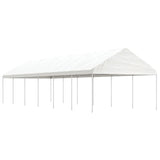 Arbor vidaxl avec toit 13.38x4.08x3,22 m Blanc en polyéthylène