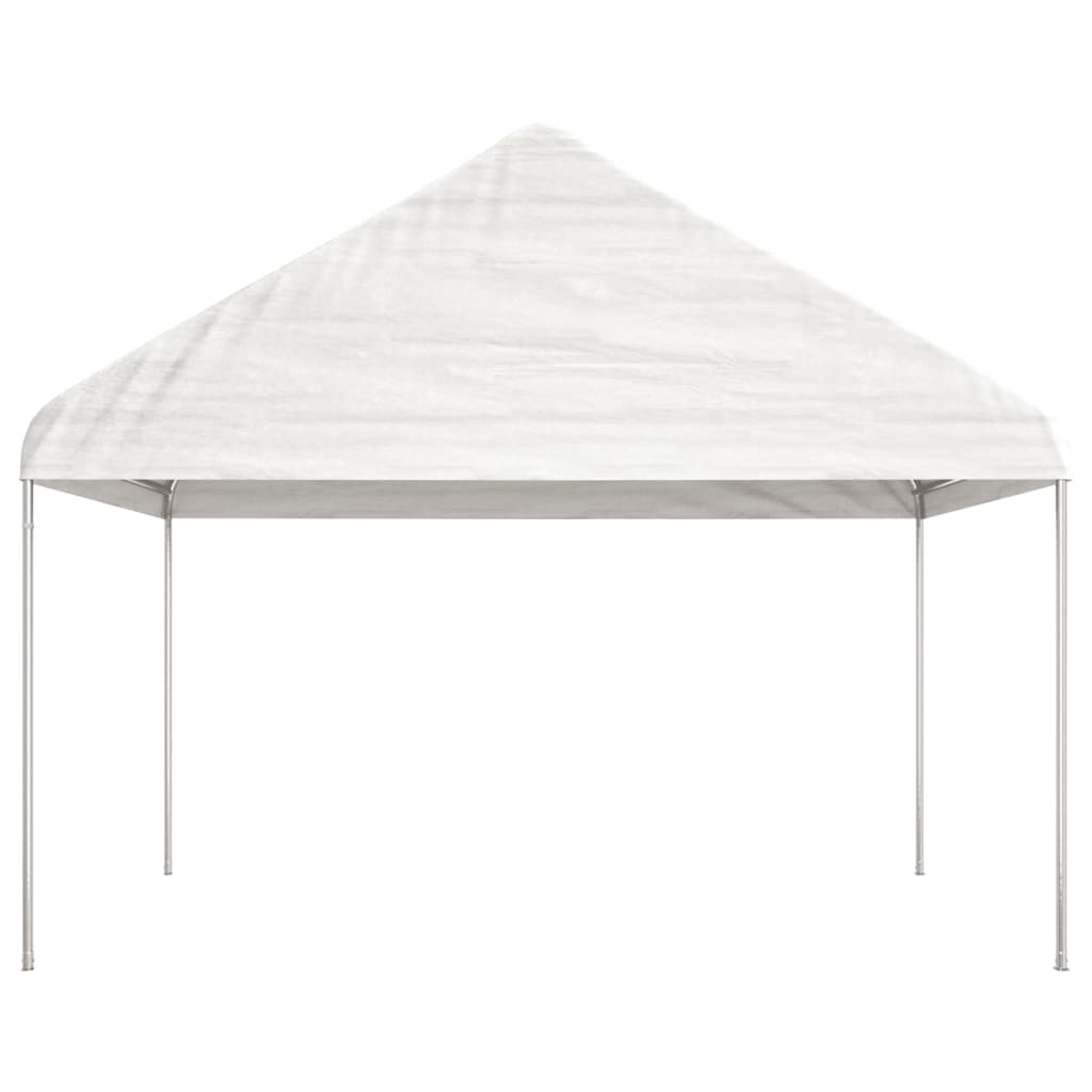 Arbor vidaxl avec toit 13.38x4.08x3,22 m Blanc en polyéthylène