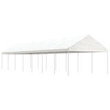 Arbor vidaxl avec toit 15.61x4.08x3,22 m Blanc en polyéthylène