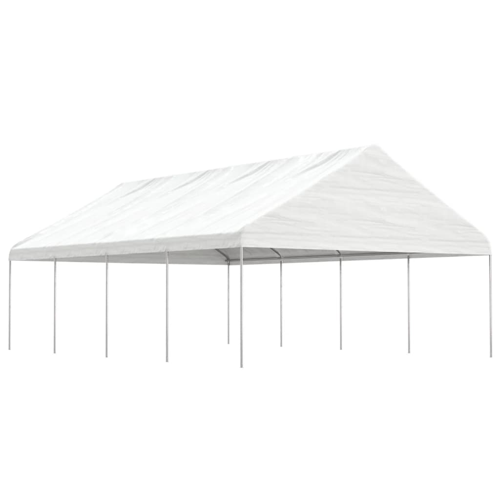 Vidaxl arbor with roof 8.92x5.88x3.75 m polyethylene white