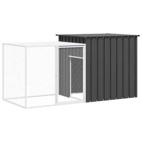Vidaxl konijnenhok 200x91x100 cm gegalvaniseerd staal antracietkleurig