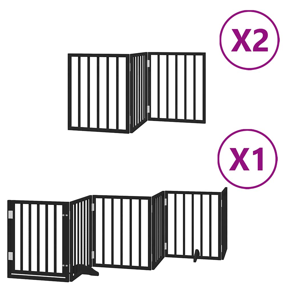 Vidaxl hondenhek inklapbaar 12 panelen 600 cm populierenhout zwart