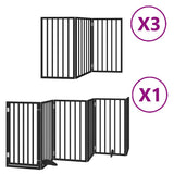 Vidaxl hondenhek inklapbaar 15 panelen 750 cm populierenhout zwart