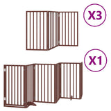 Vidaxl hondenhek inklapbaar 15 panelen 750 cm populierenhout bruin