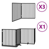 Vidaxl hondenhek inklapbaar 10 panelen 800 cm populierenhout zwart