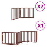 Vidaxl hondenhek inklapbaar 8 panelen 640 cm populierenhout bruin