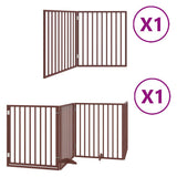 Vidaxl hondenhek inklapbaar 6 panelen 480 cm populierenhout bruin