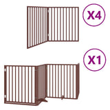 Vidaxl hondenhek inklapbaar 12 panelen 960 cm populierenhout bruin