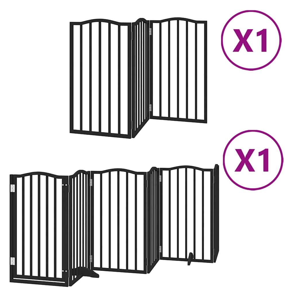 Vidaxl hondenhek inklapbaar 9 panelen 450 cm populierenhout zwart