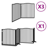 Vidaxl hondenhek inklapbaar 10 panelen 800 cm populierenhout zwart