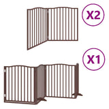Vidaxl hondenhek inklapbaar 8 panelen 640 cm populierenhout bruin