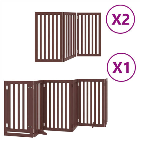 Vidaxl hondenhek inklapbaar 12 panelen 600 cm populierenhout bruin