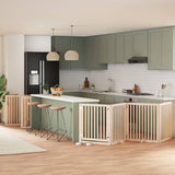 Vidaxl hondenhek inklapbaar met deur 10 panelen 800 cm populierenhout