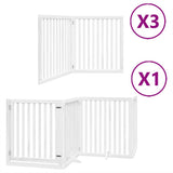 Vidaxl hondenhek inklapbaar met deur 10 panelen 800cm populierhout wit