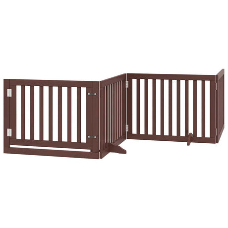 Vidaxl hondenhek inklapbaar 8 panelen 640 cm populierenhout bruin