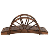 Vidaxl tuinbrug met half wiel 99x50x38 cm massief vurenhout