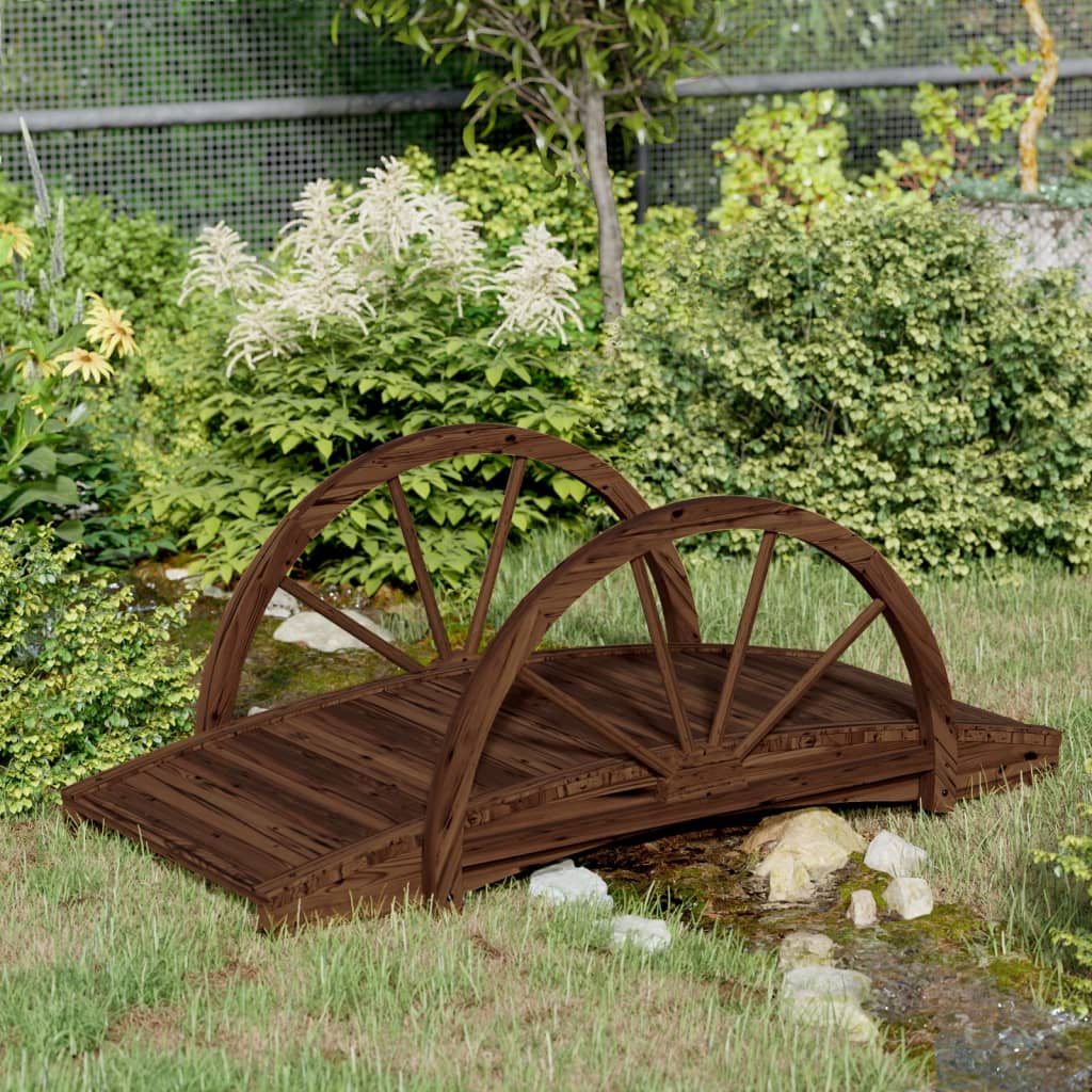 Vidaxl Gartenbrücke mit Halbrad 99 x 50 x 38 cm Festkieferholz