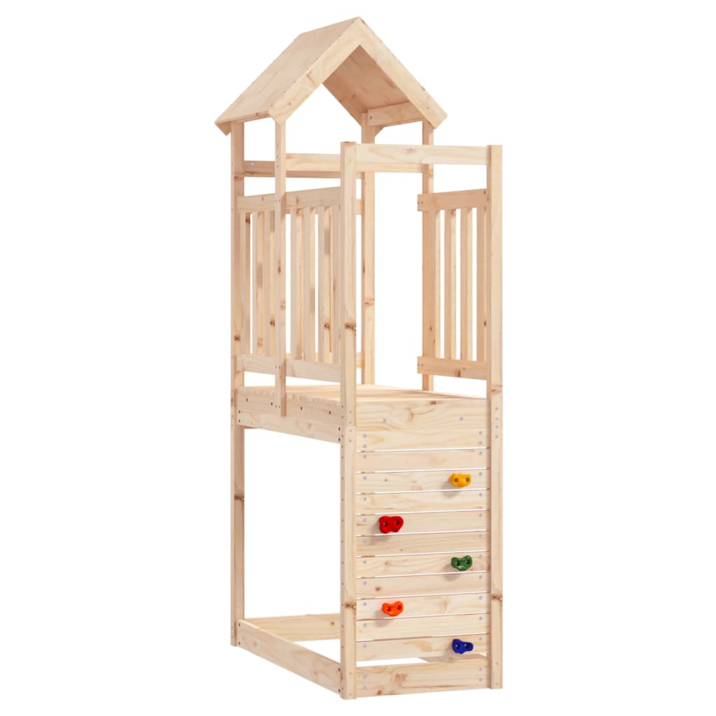 Vidaxl Play Tower med Rock Wall 53x110x214 cm Solid Pine