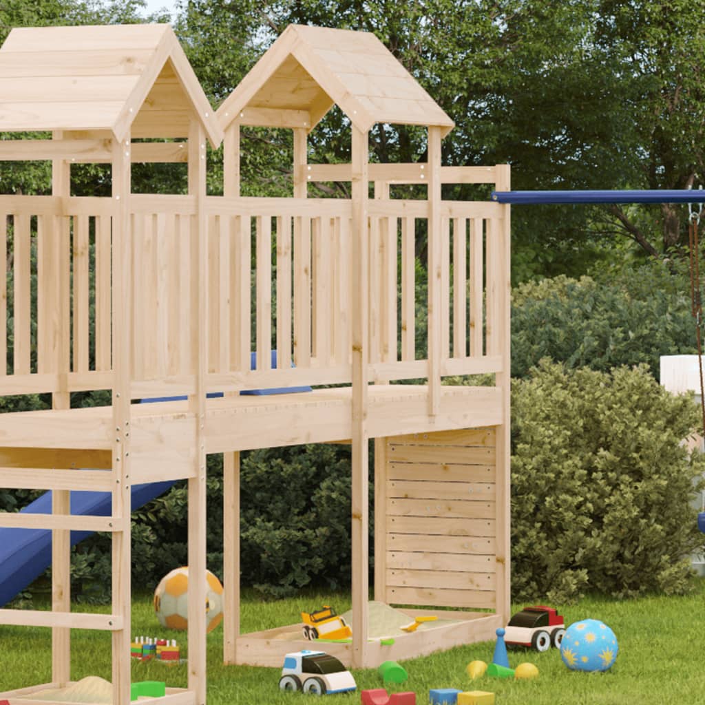 Vidaxl Play Tower med Rock Wall 53x110x214 cm Solid Pine