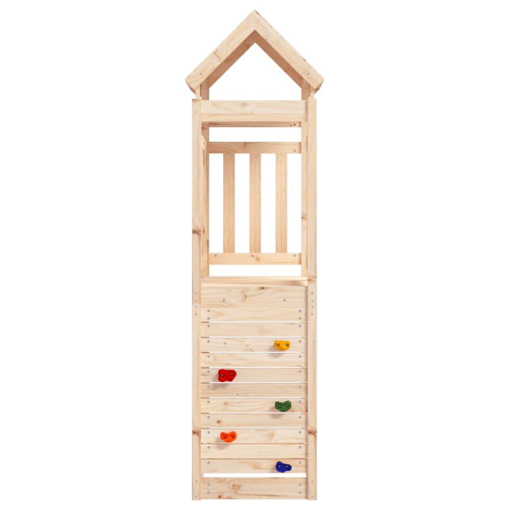 Vidaxl Play Tower med Rock Wall 53x110x214 cm Solid Pine