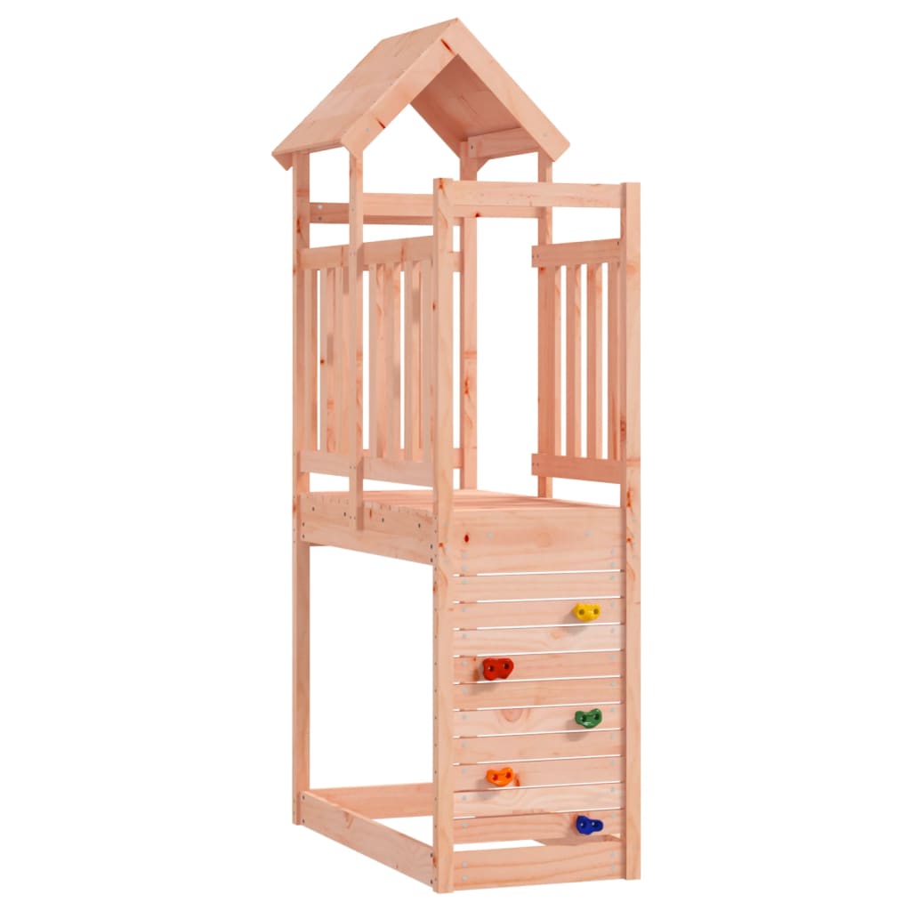 VidaXL Play tower with rock wall 53x110.5x214 cm solid douglashout