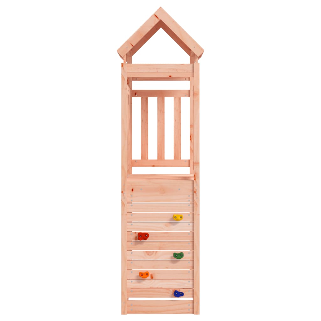 VidaXL Play tower with rock wall 53x110.5x214 cm solid douglashout