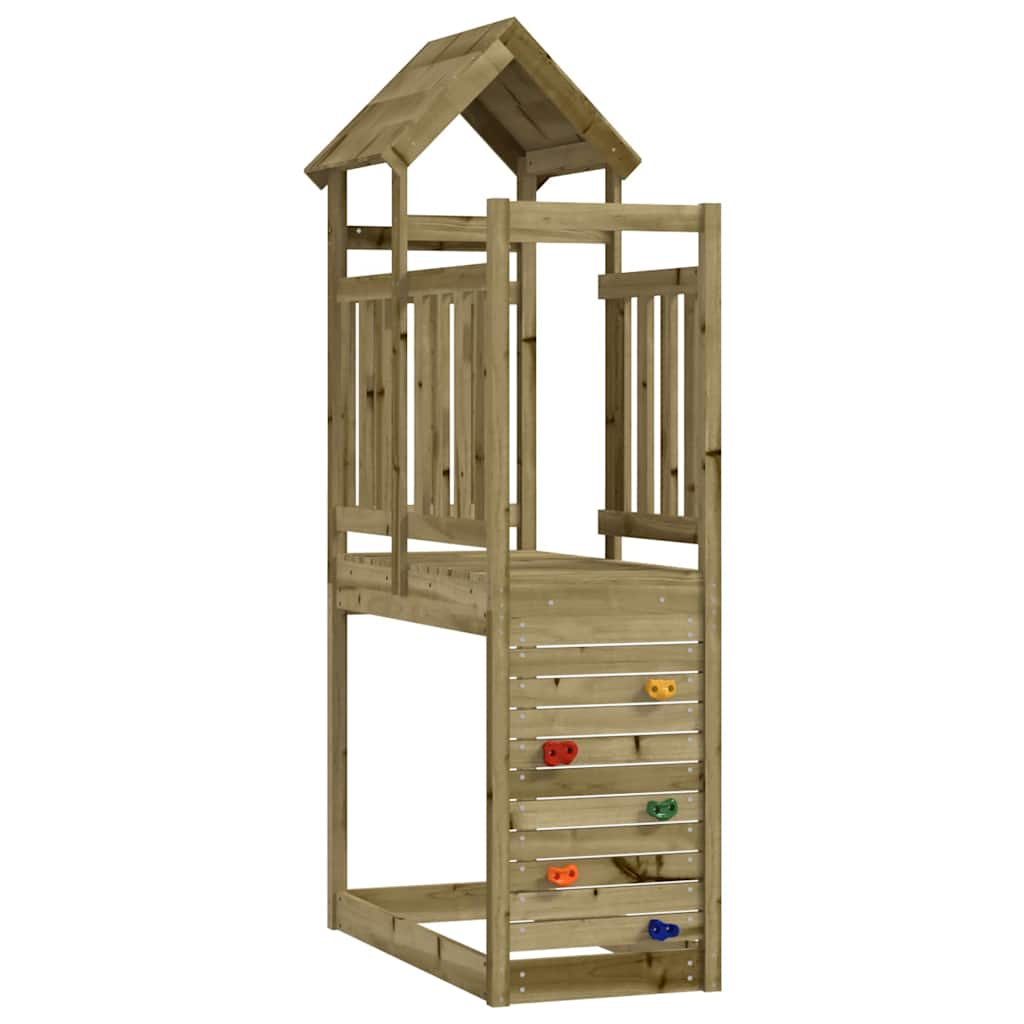 Vidaxl Play Tower med klatrevegg 53x110x214 cm impregnert furu tre