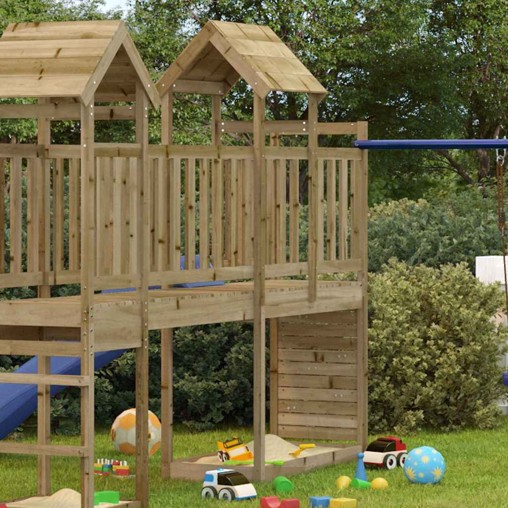 Vidaxl Play Tower med klatrevegg 53x110x214 cm impregnert furu tre