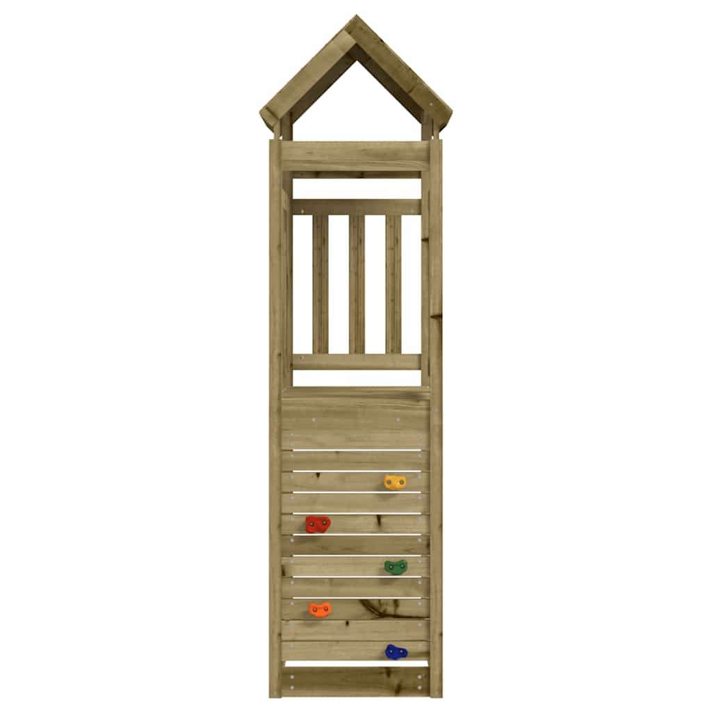 Vidaxl Play Tower med klättringsvägg 53x110x214 cm impregnerat tallved