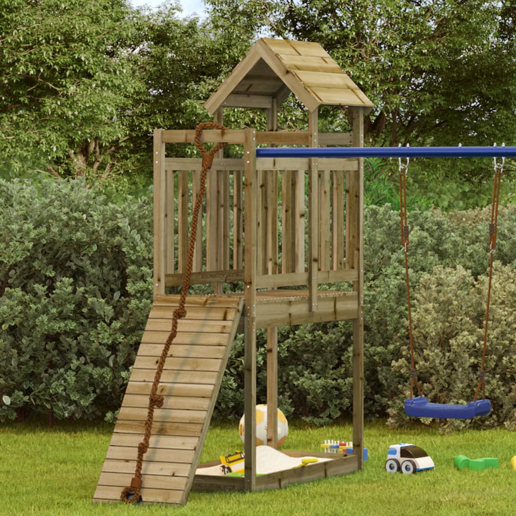 Vidaxl Play Tower 52.5x110.5x214 cm Pine impregnato