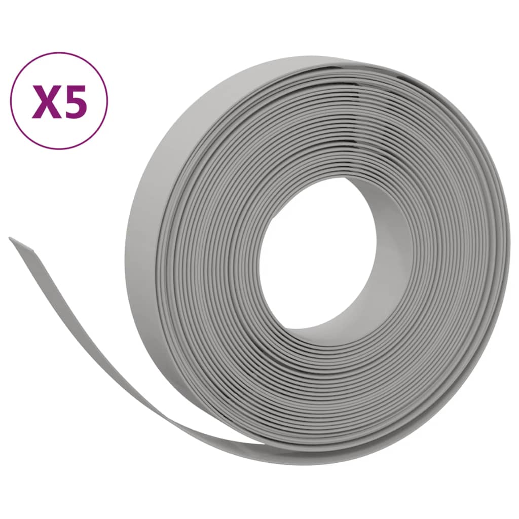 Vidaxl Garden Assemblées 5 ST 10 M 10 cm Gray en polyéthylène