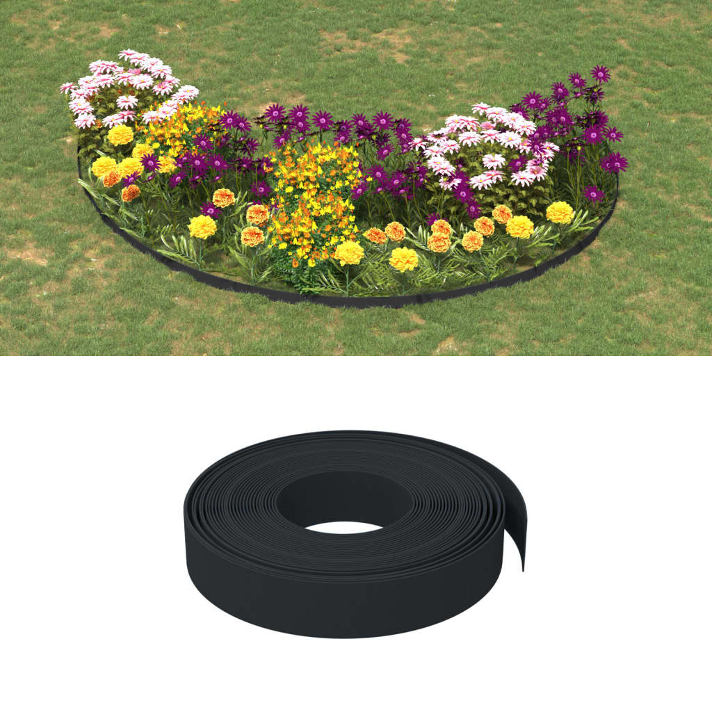 Vidaxl Garden Edges 3 st 10 m 10 cm polyeten svart