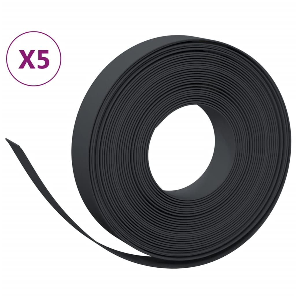 Vidaxl Gartenkanten 5 St 10 m 10 cm Polyethylen Schwarz