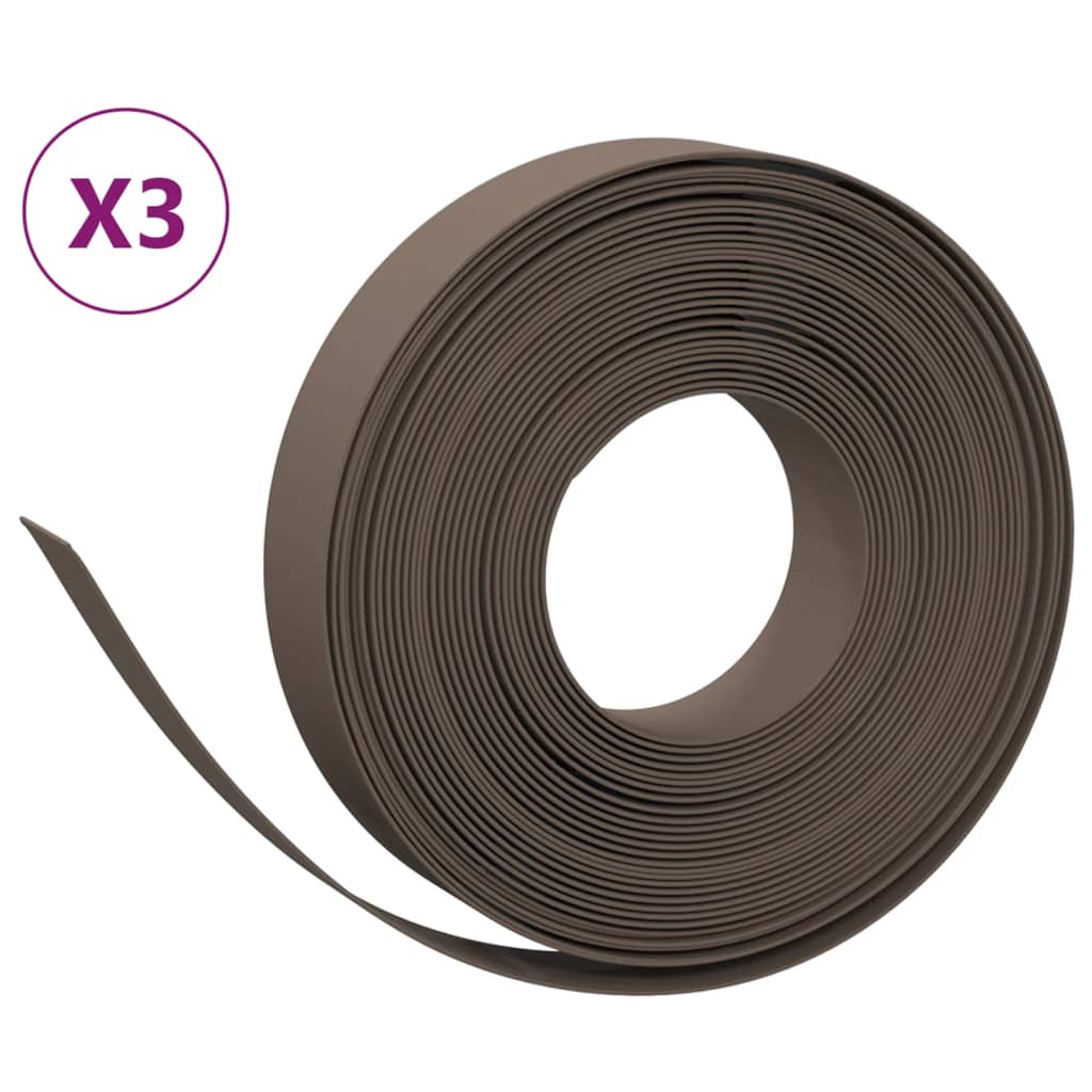 Vidaxl Garden edges 3 st 10 m 10 cm Polyethylene Brown