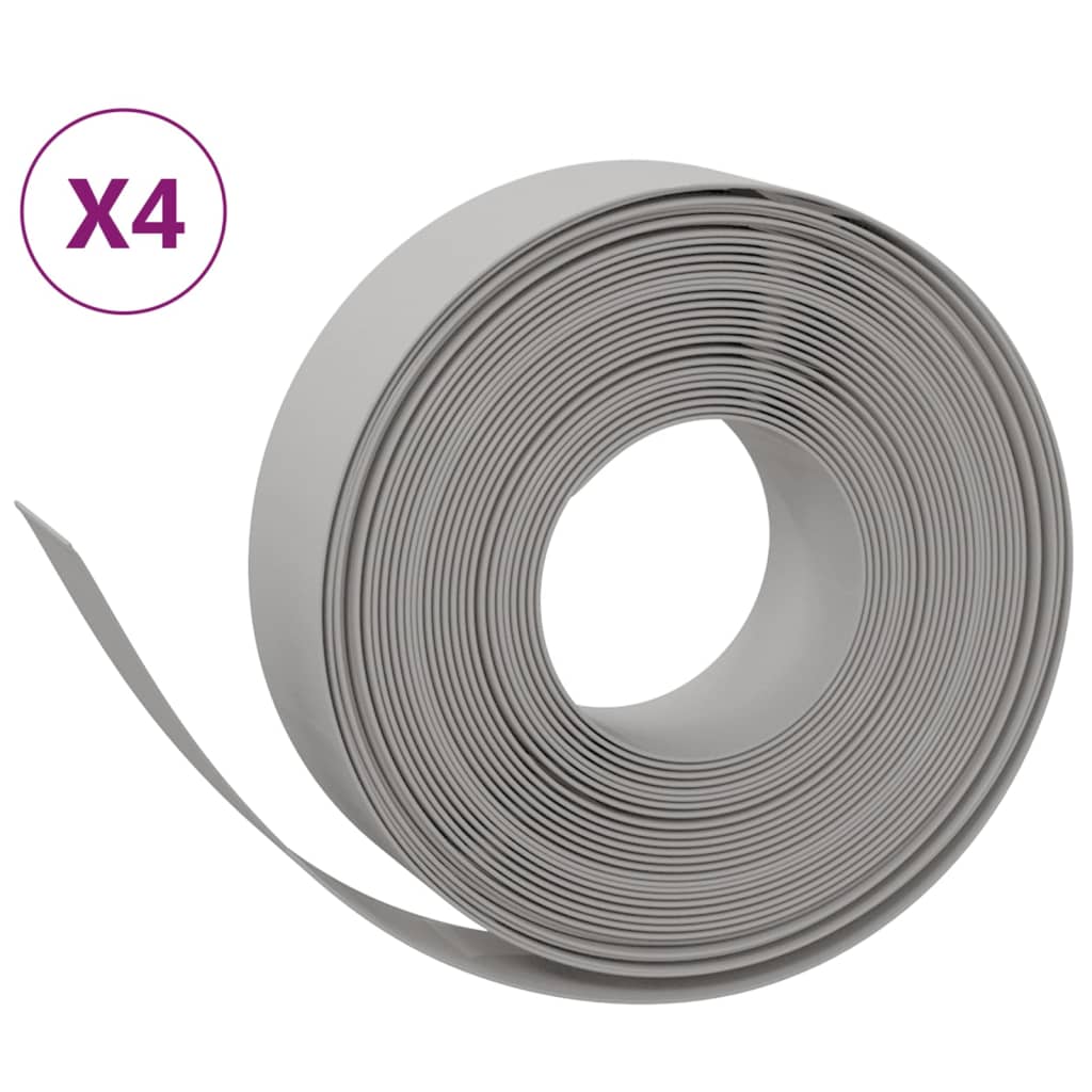 Vidaxl Garden edges 4 pcs 10 m 15 cm Polyethylene Gray