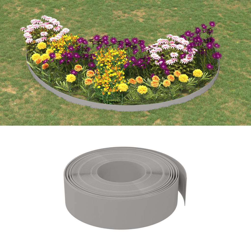 Vidaxl Garden edges 4 pcs 10 m 15 cm Polyethylene Gray