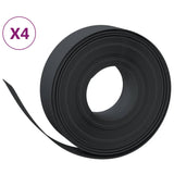 Bordi del giardino Vidaxl 4 St 10 m 15 cm polietilene nero