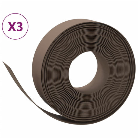 Vidaxl tuinranden 3 st 10 m 15 cm polyetheen bruin