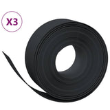 Bordi del giardino Vidaxl 3 St 10 m 20 cm polietilene nero