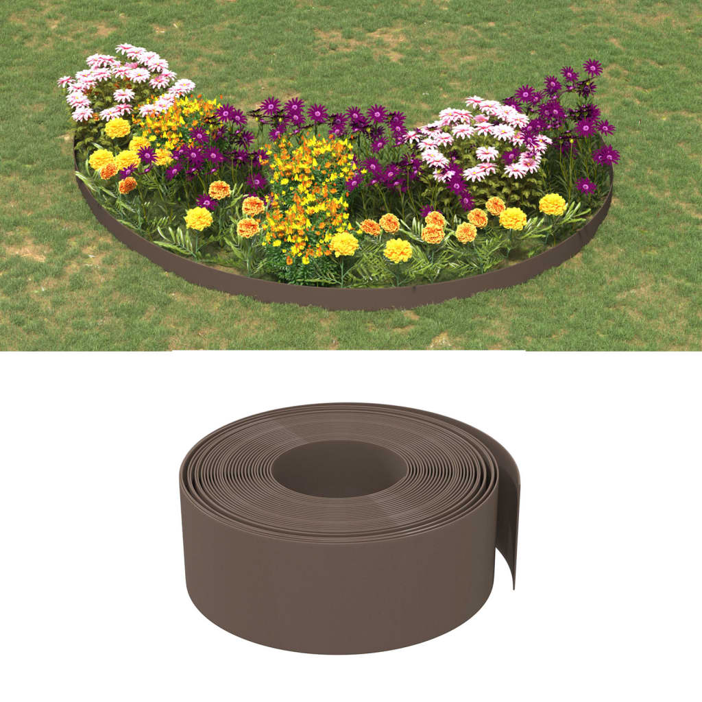 Vidaxl Garden Arêtes 2 PCS 10 m 20 cm Brown en polyéthylène