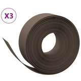 Vidaxl Garden Edges 3 st 10 m 20 cm polyetenbrun