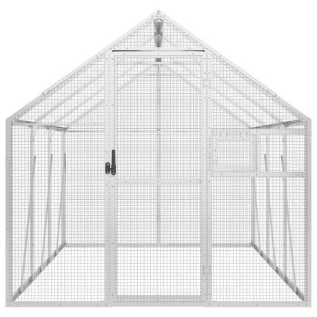 Vidaxl volière 1,79x3x1,85 m aluminium zilverkleurig