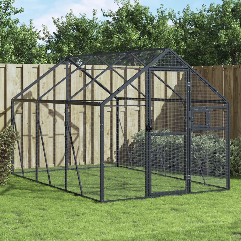 Vidaxl aviary 1.79x3x1.85 m aluminum anthracite -colored