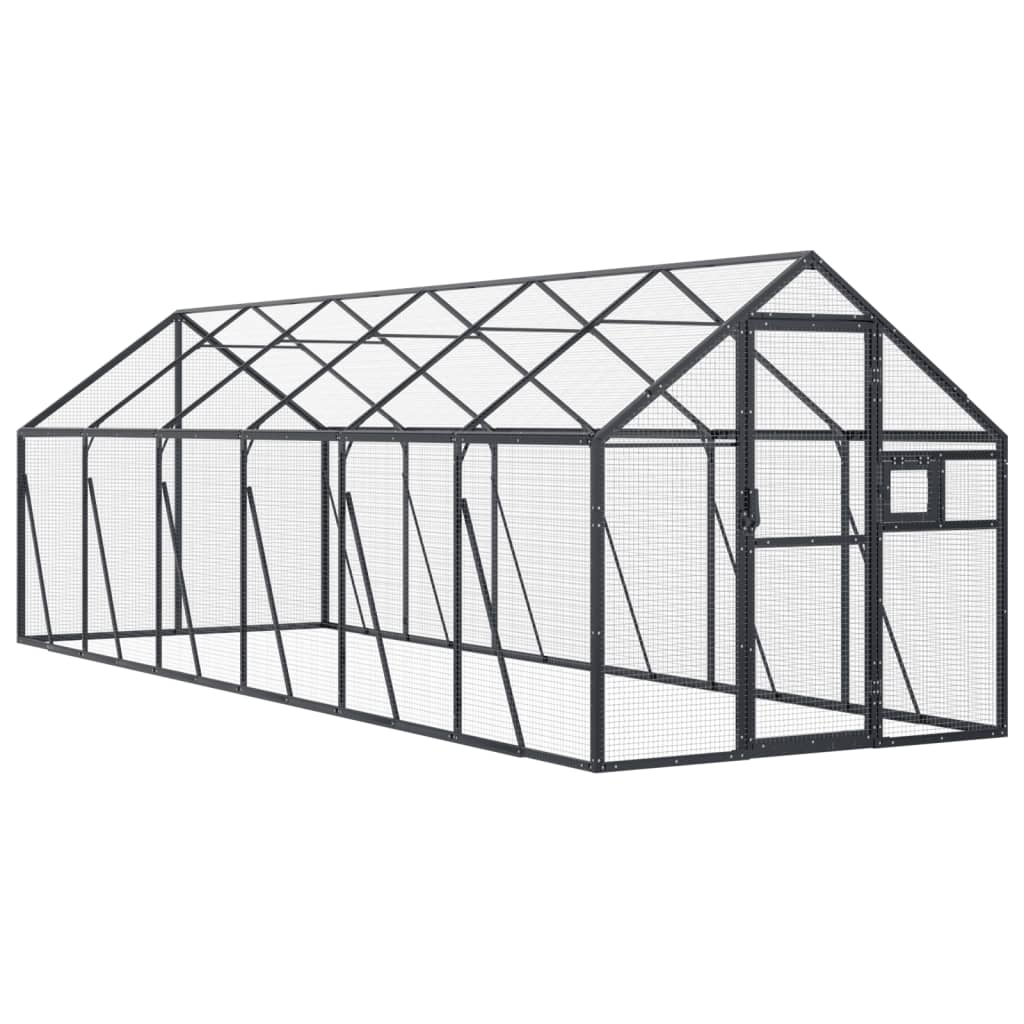 Vidaxl aviary 1.79x6x1.85 m aluminum anthracite colored