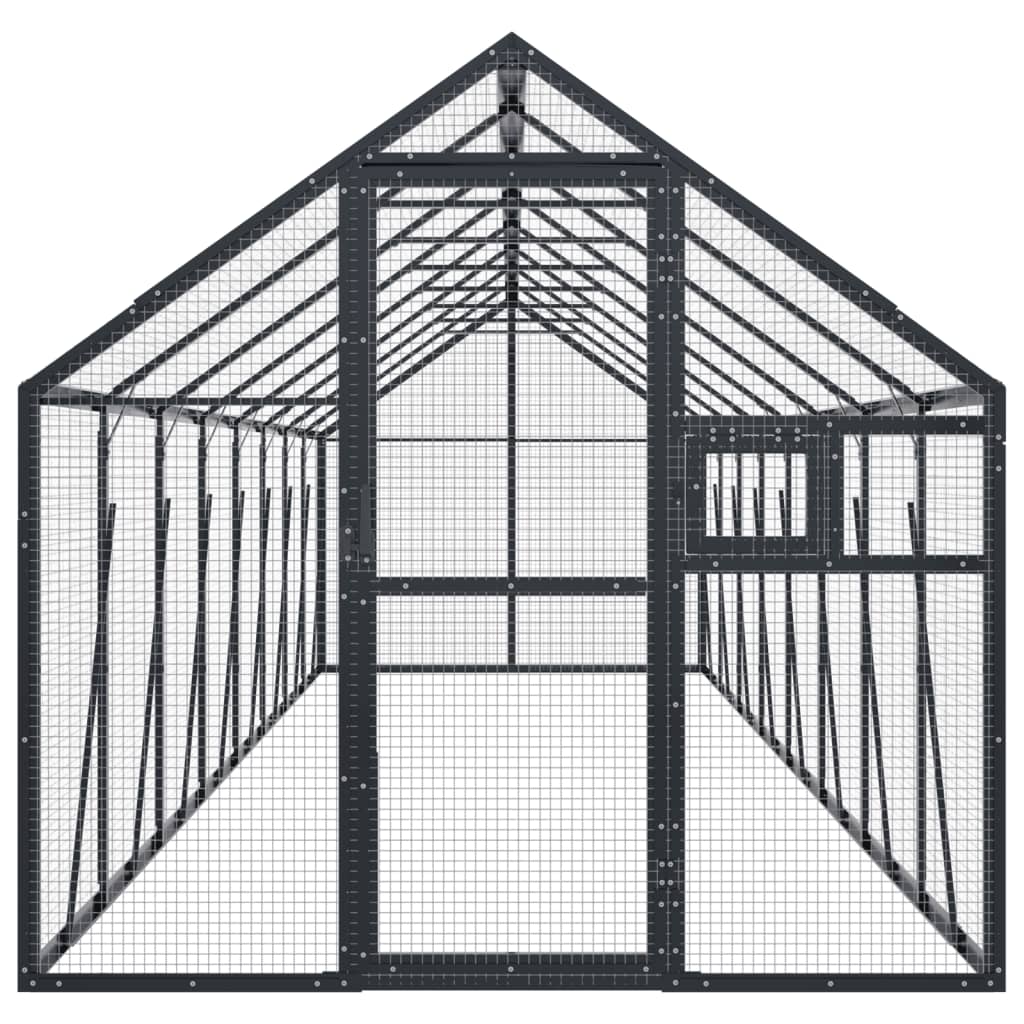 Vidaxl aviary 1.79x8x1.85 m aluminum anthracite -colored