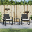 Vidaxl 3-delige tuinset met kussens polypropeen rattan zwart